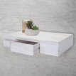 Étagère murale Oise, tiroir, 40cm - blanc shabby