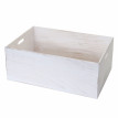 Boîte en bois HWC-C20, style shabby - 60x40x24cm, blanc shabby