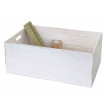 Boîte en bois HWC-C20, style shabby - 60x40x24cm, blanc shabby