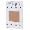 Portemanteau mural HWC-C89 avec tableau d'affichage, 91x60cm - blanc shabby