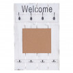 Portemanteau mural HWC-C89 avec tableau d'affichage, 91x60cm - blanc shabby