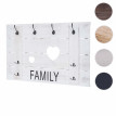 Portemanteau mural HWC-C89, FAMILY, 8 crochets, 60x90cm - gris foncé shabby