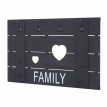 Portemanteau mural HWC-C89, FAMILY, 8 crochets, 60x90cm - gris foncé shabby