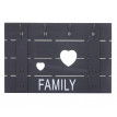 Portemanteau mural HWC-C89, FAMILY, 8 crochets, 60x90cm - gris foncé shabby