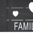 Portemanteau mural HWC-C89, FAMILY, 8 crochets, 60x90cm - gris foncé shabby