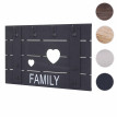 Portemanteau mural HWC-C89, FAMILY, 8 crochets, 60x90cm - gris foncé shabby