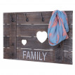 Portemanteau mural HWC-C89, FAMILY, 8 crochets, 60x90cm - brun shabby