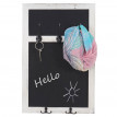 Portemanteau mural HWC-C51, tableaux noirs, 55x34cm - blanc, shabby