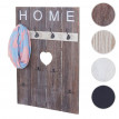Portemanteau mural HWC-C89, HOME, 8 crochets, 91x60cm - brun naturel shabby