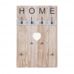 Portemanteau mural HWC-C89, HOME, 8 crochets, 91x60cm - brun naturel shabby