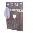 Portemanteau mural HWC-C89, HOME, 8 crochets, 91x60cm - brun shabby