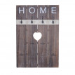 Portemanteau mural HWC-C89, HOME, 8 crochets, 91x60cm - brun shabby