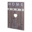 Portemanteau mural HWC-C89, HOME, 8 crochets, 91x60cm - brun shabby