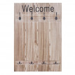 Portemanteau mural HWC-C89, WELCOME, 91x60cm - brun naturel shabby