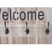 Portemanteau mural HWC-C89, WELCOME, 91x60cm - brun naturel shabby