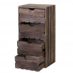 Commode HWC-C62, 4 tiroirs, 70x32x26cm - brun shabby