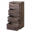 Commode HWC-C62, 4 tiroirs, 70x32x26cm - brun shabby