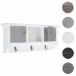 Porte-clés mural HWC-A48 avec portes - gris shabby
