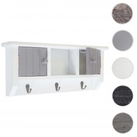 Porte-clés mural HWC-A48 avec portes - gris shabby