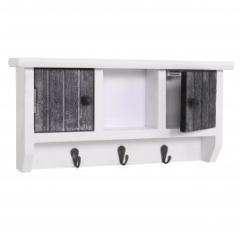 Porte-clés mural HWC-A48 avec portes - gris shabby