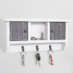 Porte-clés mural HWC-A48 avec portes - gris shabby