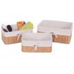 3x boîte de rangement HWC-C21, bambou - nature