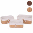 3x boîte de rangement HWC-C21, bambou - nature
