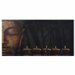Portemanteau mural « photo » HWC-C75, 4 double crochets, 60x30cm - Buddha