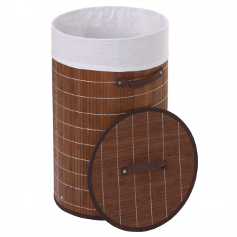 Corbeille à linge HWC-C21, 59x35cm, 50l - brun