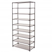Meuble à chaussures HWC-B68, 8 étagères, 140x60x28cm - gris