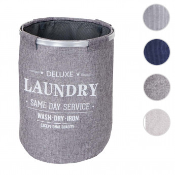 Sac de lavage HWC-C34, avec filet, pliable, 55x39cm, 65l - beige