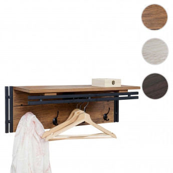 Portemanteau mural HWC-A27, 24x75x24cm, aspect chêne
