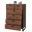 Buffet haut HWC-A27, 115x80x40cm, 6 tiroirs, aspect chêne