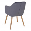 Chaise de salle à manger Malmö T381, rétro - velours, gris