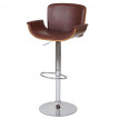 Tabouret de bar HWC-B17, similicuir, aspect noyer, rétro - brun vintage