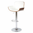 Tabouret de bar HWC-B17, similicuir, aspect noix, rétro - blanc