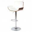 Tabouret de bar HWC-B17, similicuir, aspect noix, rétro - blanc
