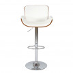Tabouret de bar HWC-B17, similicuir, aspect noix, rétro - blanc