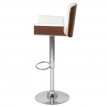 Tabouret de bar HWC-B17, similicuir, aspect noix, rétro - blanc