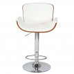 Tabouret de bar HWC-B17, similicuir, aspect noix, rétro - blanc