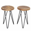 2x jardinière HWC-A80, tabouret de plantes, table de plantes, design industriel, bois naturel