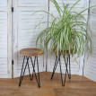 2x jardinière HWC-A80, tabouret de plantes, table de plantes, design industriel, bois naturel