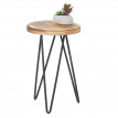 2x jardinière HWC-A80, tabouret de plantes, table de plantes, design industriel, bois naturel