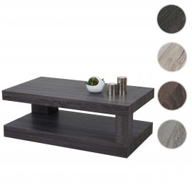 Table basse de salon HWC-A32, structure 3D FSC 40x110x60cm - aspect chêne foncé