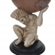 Globe terrestre, bar de salon HWC-A76, minibar avec sculpture 85x42x42cm