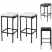 2x tabouret de bar en polyrotin HWC-A28, chaise de comptoir anthracite - coussin anthracite