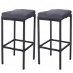 2x tabouret de bar en polyrotin HWC-A28, chaise de comptoir anthracite - coussin anthracite