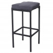 2x tabouret de bar en polyrotin HWC-A28, chaise de comptoir anthracite - coussin anthracite
