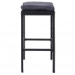 2x tabouret de bar en polyrotin HWC-A28, chaise de comptoir anthracite - coussin anthracite
