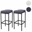 2x tabouret de bar en polyrotin HWC-A28, chaise de comptoir anthracite - coussin anthracite